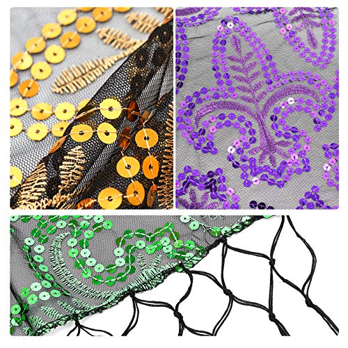 Mardi Gras Shawl Scarf Costume Accessories Set Decorations with Mardi