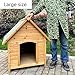 Outdoor Dog Houses for Large and Medium Pets,Dog or Cat House Waterproof Original Color Wood with Elevated and Ventilate Floor