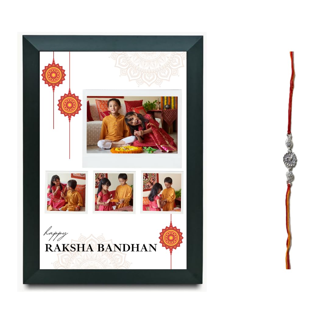 SF Enterprise Personalized Rakhi Gift Photo Frame for Brother Sister | Custom A4 13x9 Inch Black Wall Mount Picture Frame | Unique Raksha Bandhan Gift for Siblings | Home Decor-image-48