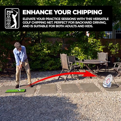 PGA TOUR Perfect Touch Chipping Net - 3 Ring Net for Wedge Practice, Ideal for Garden, Perfect Golf Gifts for Enthusiasts, 50.8 cm, Black - Image 2