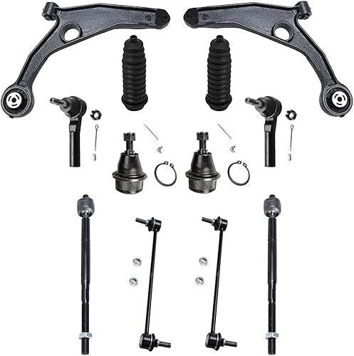 Miniatura 1411 de Detroit Axle - Kit de suspensión delantera de 10 piezas para Chevy Aveo Aveo5 Pontiac G3 Wave 2 Ready Struts Assembly 2 Enlaces de barra