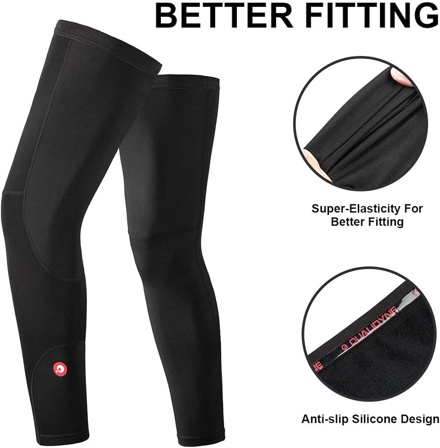 qualidyne Cycling Leg Warmers Fleece Lined Thermal Long Leg Sleeves Cycling Bicycle MTB Riding Leg Warmers : Clothing, Shoes & Jewelry