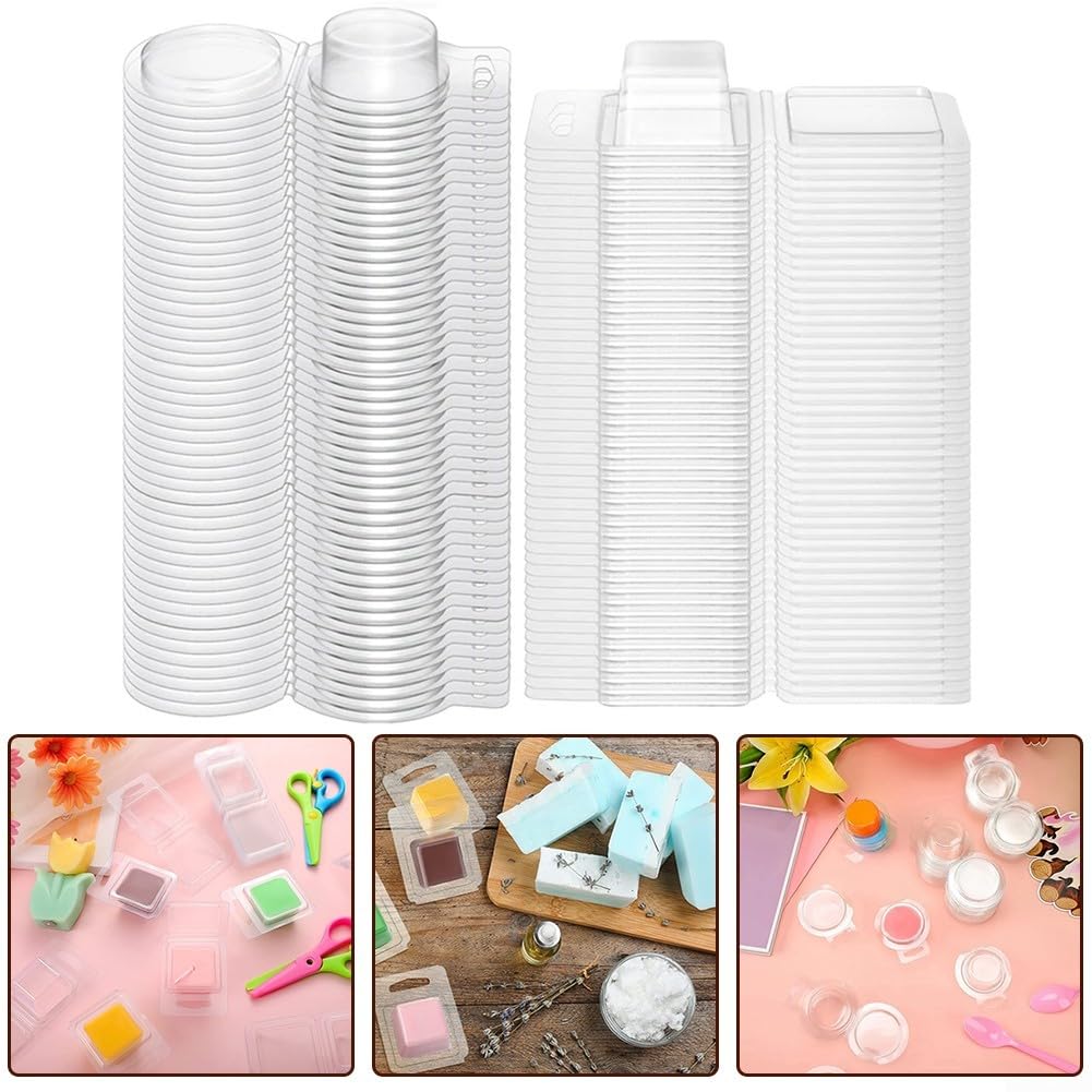 100er Pack Wachsmelzformen Kunststoff Transparent Rund(100pc rounds)