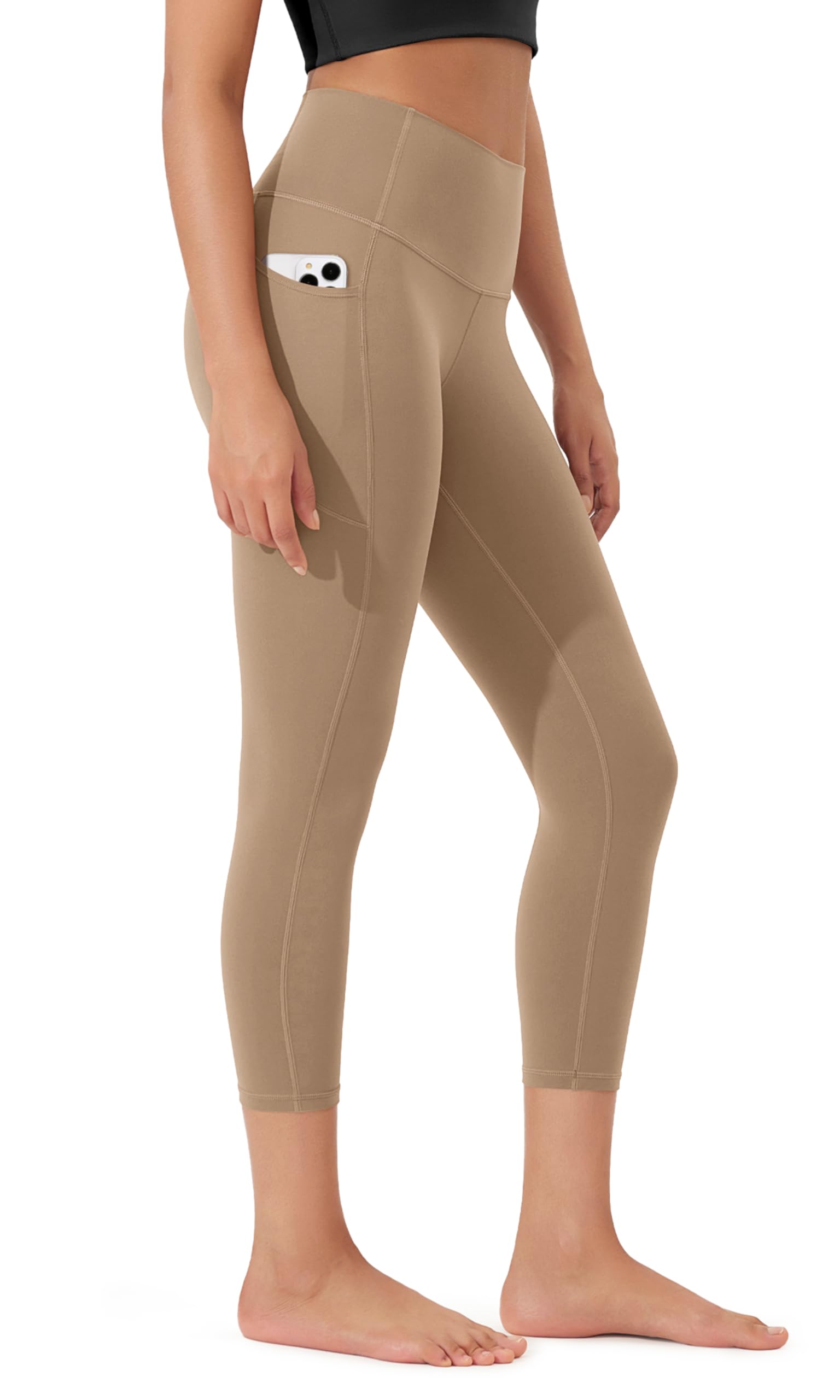 ODODOS Buttery Soft Lounge Yoga Capris with Pockets for Women, 14" / 19" / 21" High Waist Capri Leggings