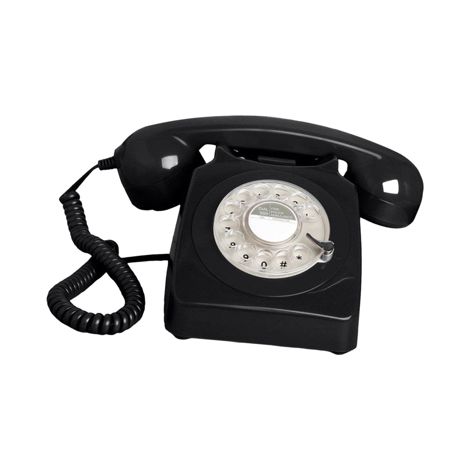 Club Bollywood®Retro Landline Phone 1960'Style Decorative Vintage Rotary Dial Telephone Black | Home Telephones & Accessories |1 Retro Landline Phone-picture-25