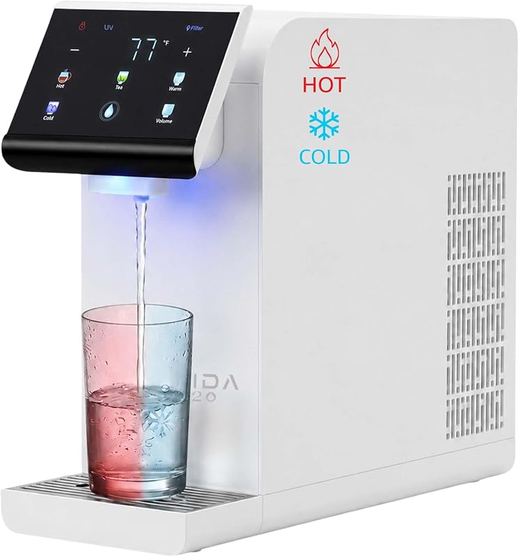 Ultra Instant Hot & Cold Water Dispenser, Countertop Bottleless Water Filter Dispenser with 4-Stage Filtration + UV Sterilization, WQA & NSF/ANSI 42 Certified, Full Installation Kit