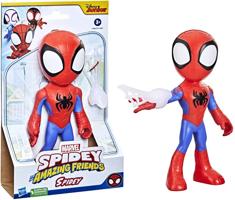 Marvel Boneco Spidey, Spidey e Seus Amigos Espetaculares, Boneco articulado Homem Aranha com 22,5 cm, presente para crianças a partir de 3 Anos