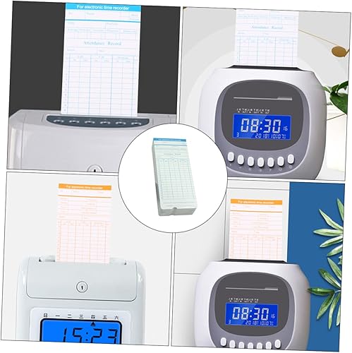 Miniatura 3 de Ciieeo Tarjetas de tiempo de oficina 100 hojas Tarjeta de asistencia Empleado Reloj de Tiempo Personal Horario de Papel Horario Automático Fábrica