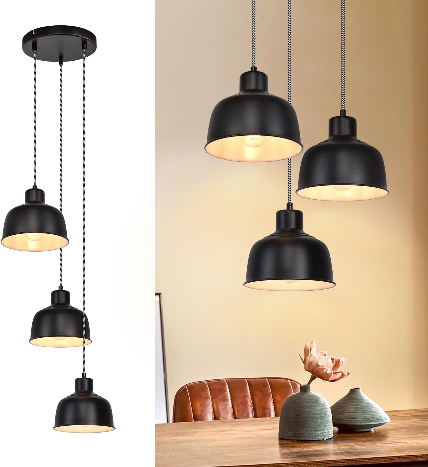 ZMH Pendelleuchte Retro Hängeleuchte 80cm – Mit  Produktbild-Vorschau 9