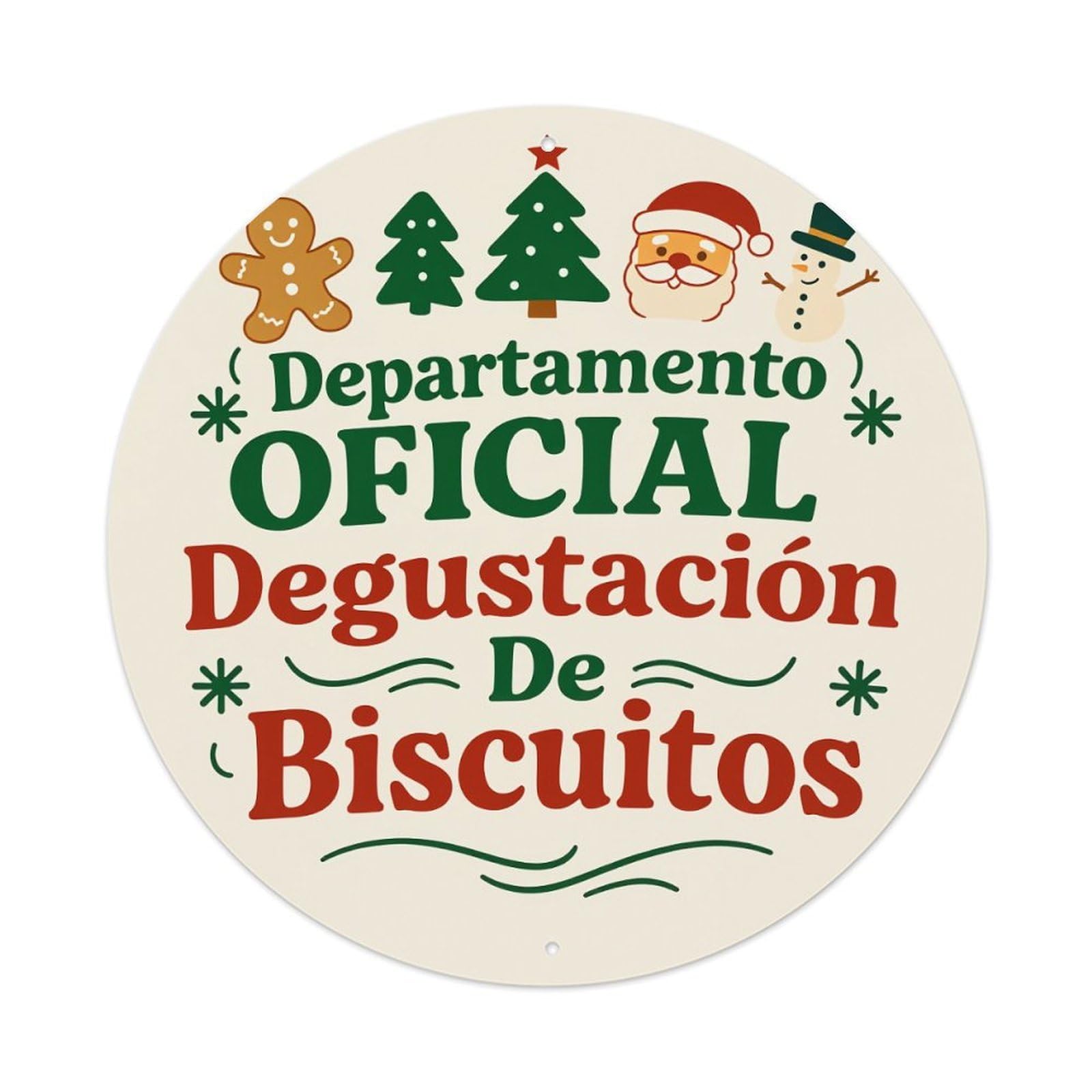 Christmas Cookie Tasting Department Round Tin Sign Vintage Metal Poster, Home Bar Garage Man Cave Cafe Indoor & Outdoor Wall Decoration 8x8Inches