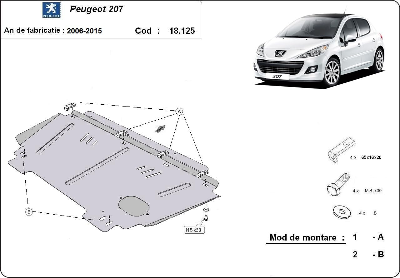 Metallschutz unter der Marke Peugeot 207 - (2006-2014)