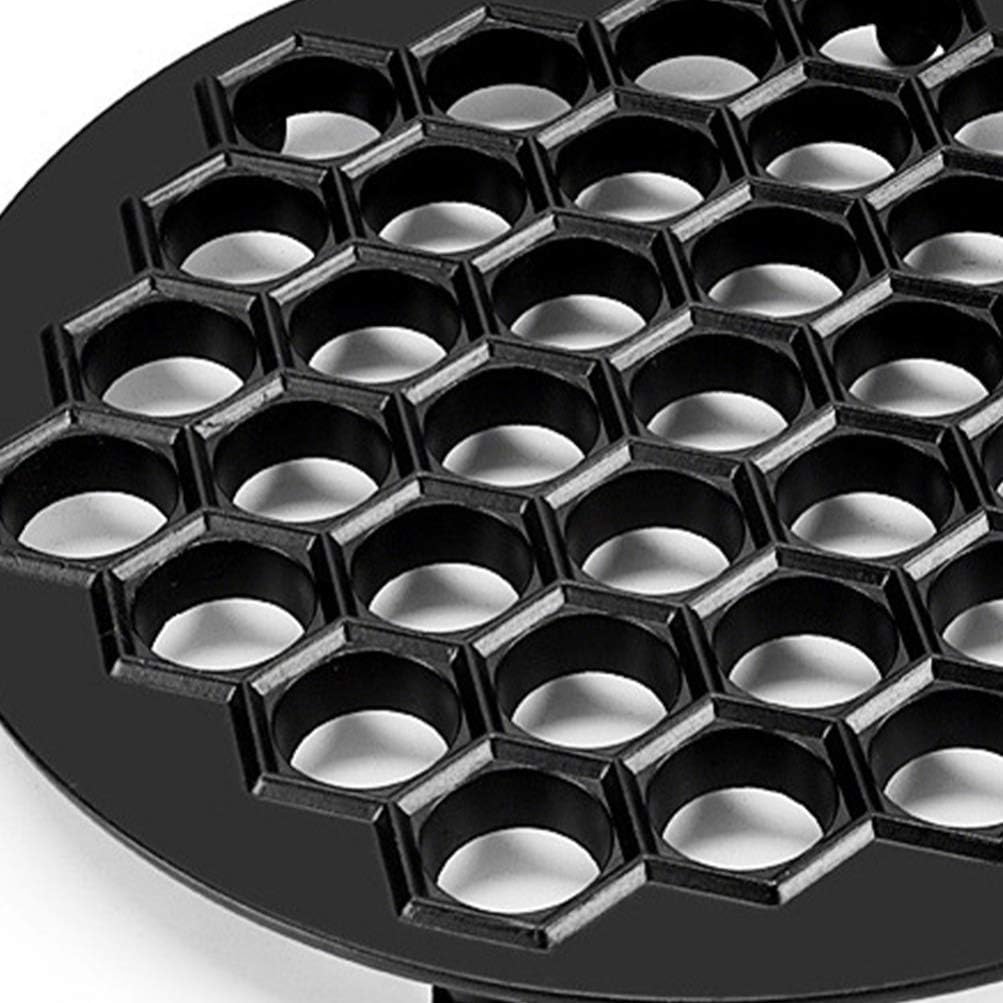 Cabilock 37holes Dumpling Maker Mold Zinc Alloy Kitchen Tool for Fast Dumpling Making for Home and Restaurant Use Compact Design for Easy Storage Black