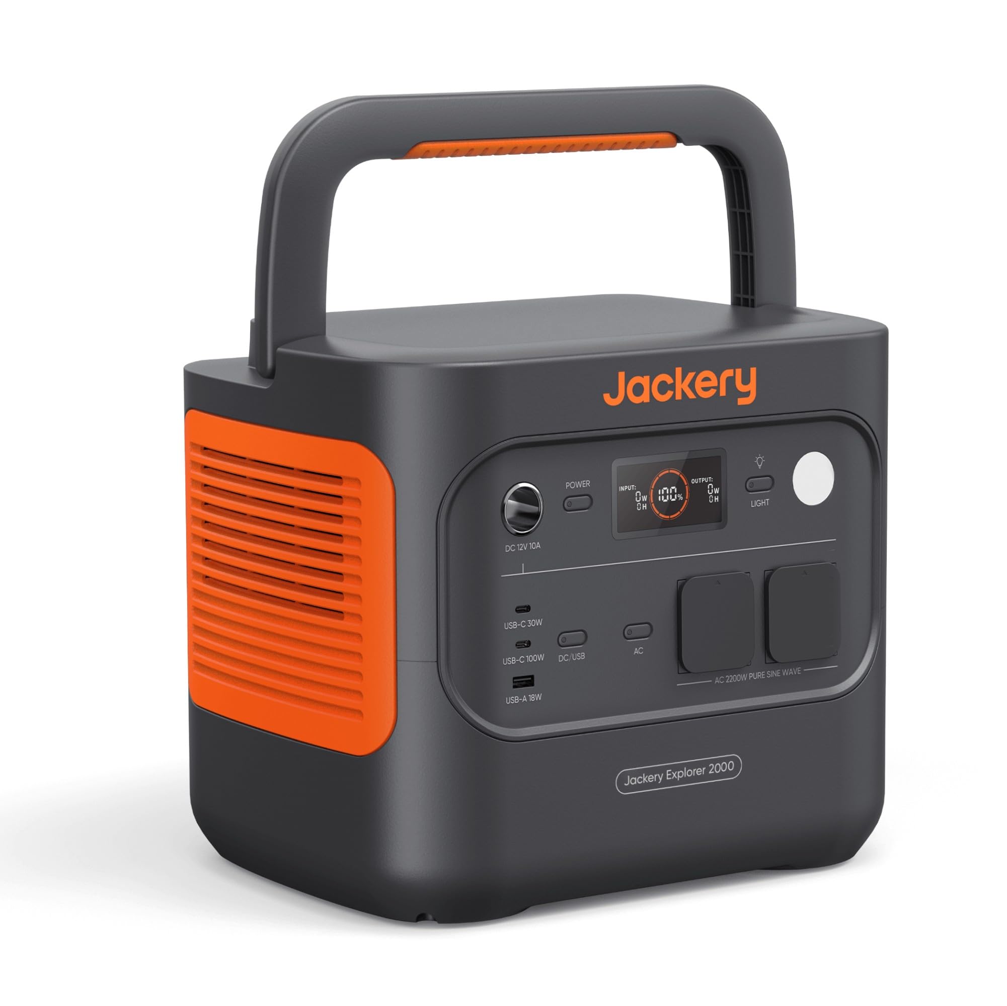 Jackery Explorer 2000v2 Générateur Électrique Portable, 2042Wh LiFePO4 Batterie, 2200W Grande Puissance (Max 4400W) Générateur Solaire, Charge Rapide de 0-80% en 52 Min pour Camping, RV, Urgence
