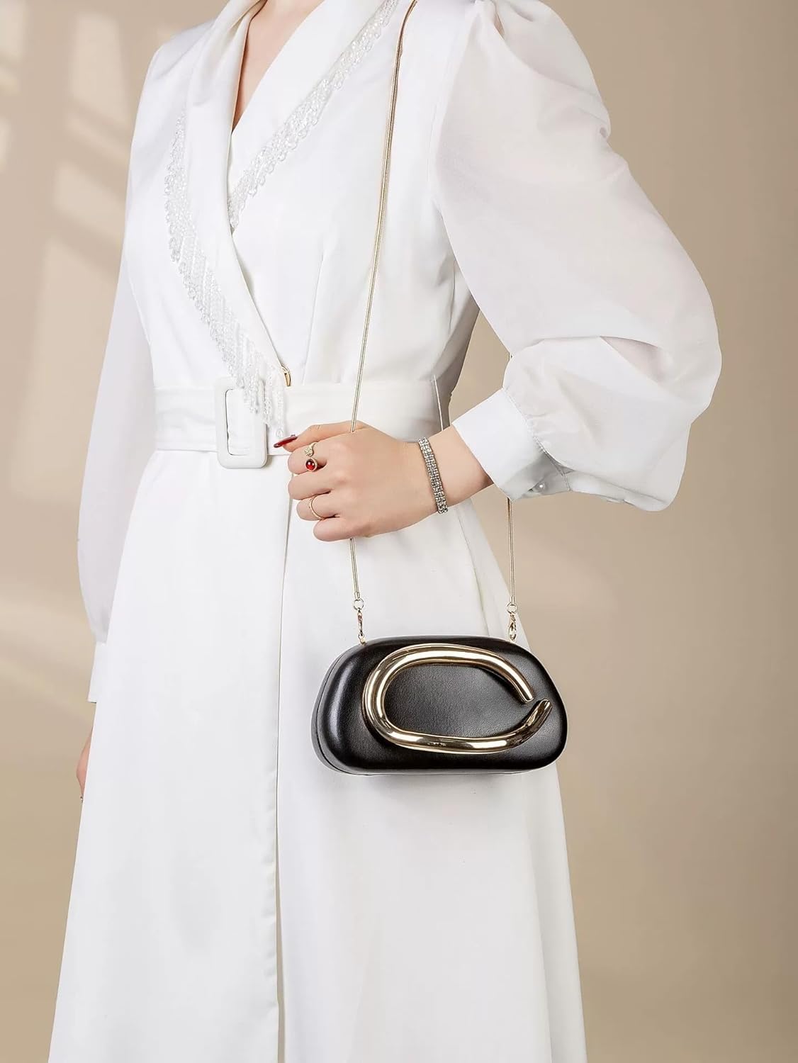 Clutch Purse Women Evening Bag Unique Trendy Purse for Women 2025 Vegan Leather Handbag Acrylic Clutch Box - Image 2