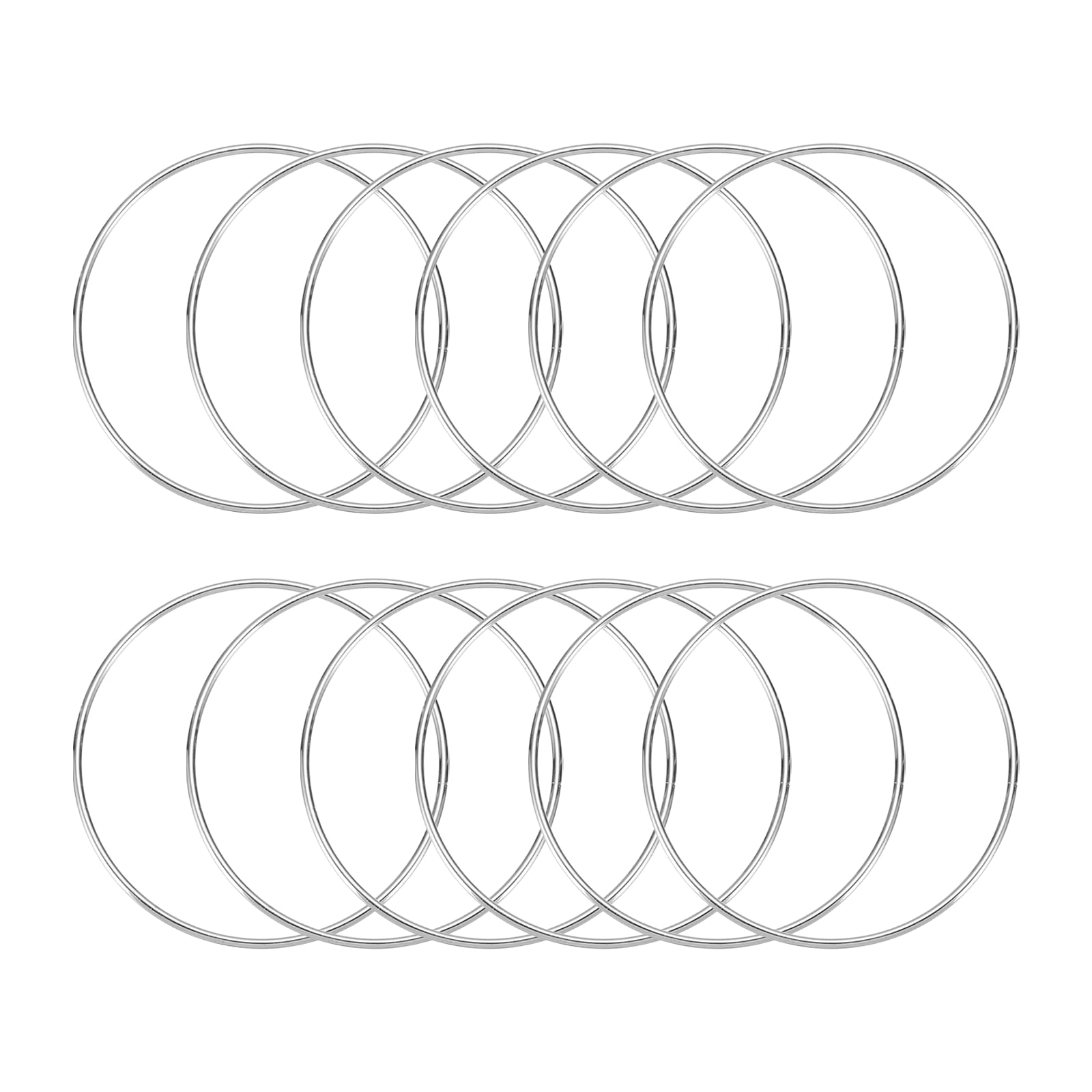 sourcing map 12 Pcs Dream Catcher Rings,Metal Crafts Hoops Floral Hoop 4 Inch Macrame Hoops Rings for DIY Crafts Wreath Making Supplies Plant Hangers,Silver