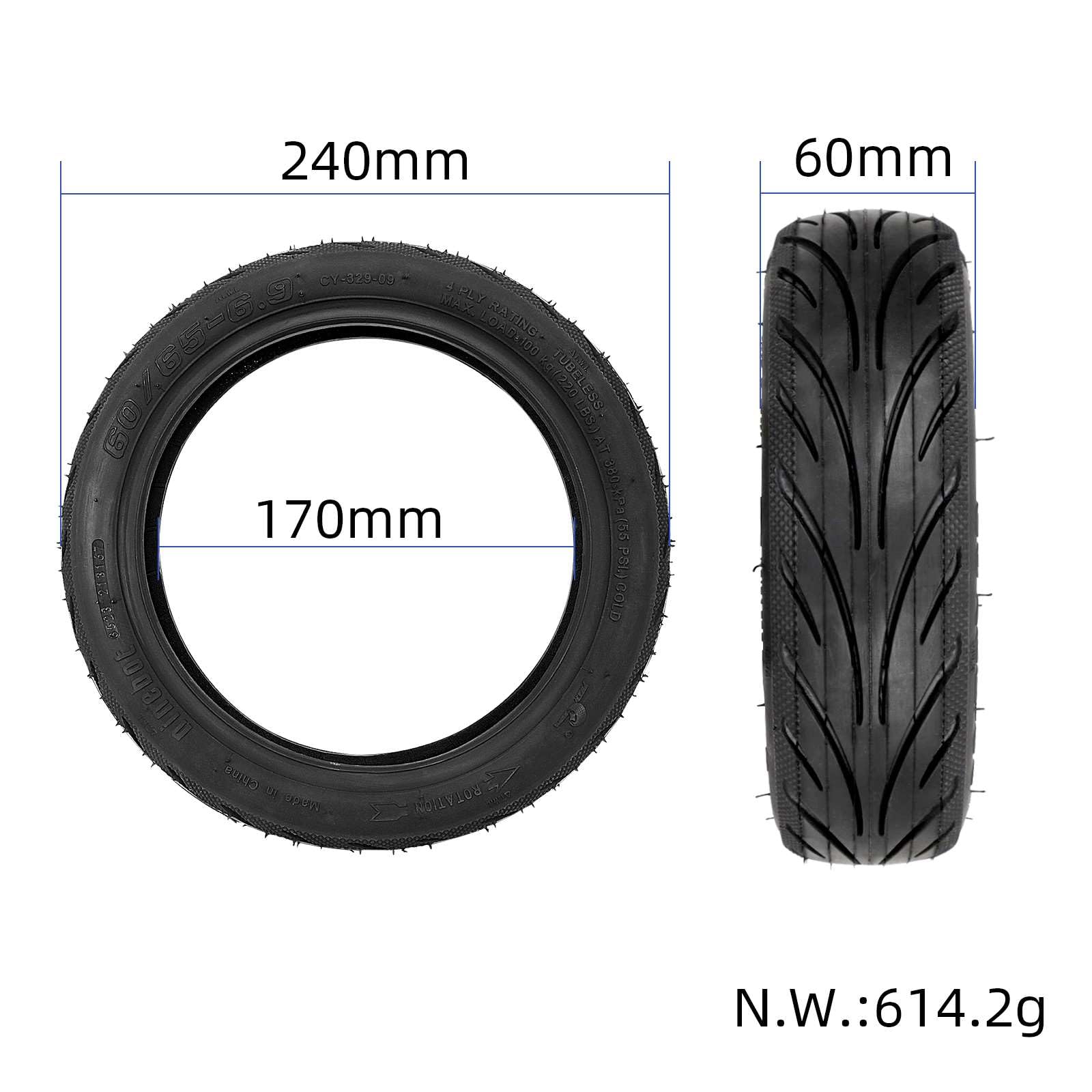 CERFFOOL 60/65-6.9 Electric Scooter Solid Tyre For Ninebot Max G2 G65 Off Road Tire Non-Slip Puncture Proof Replacement Wheels For Electric Scooter Accessories (1 PC Red Line - View #5