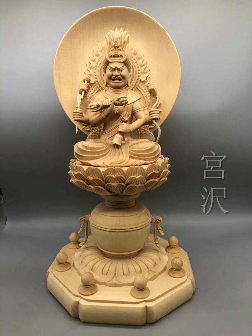 Amazon.co.jp: 宮沢稀少珍品 愛染明王 祈る厄除 木彫仏像 極上質 供養 