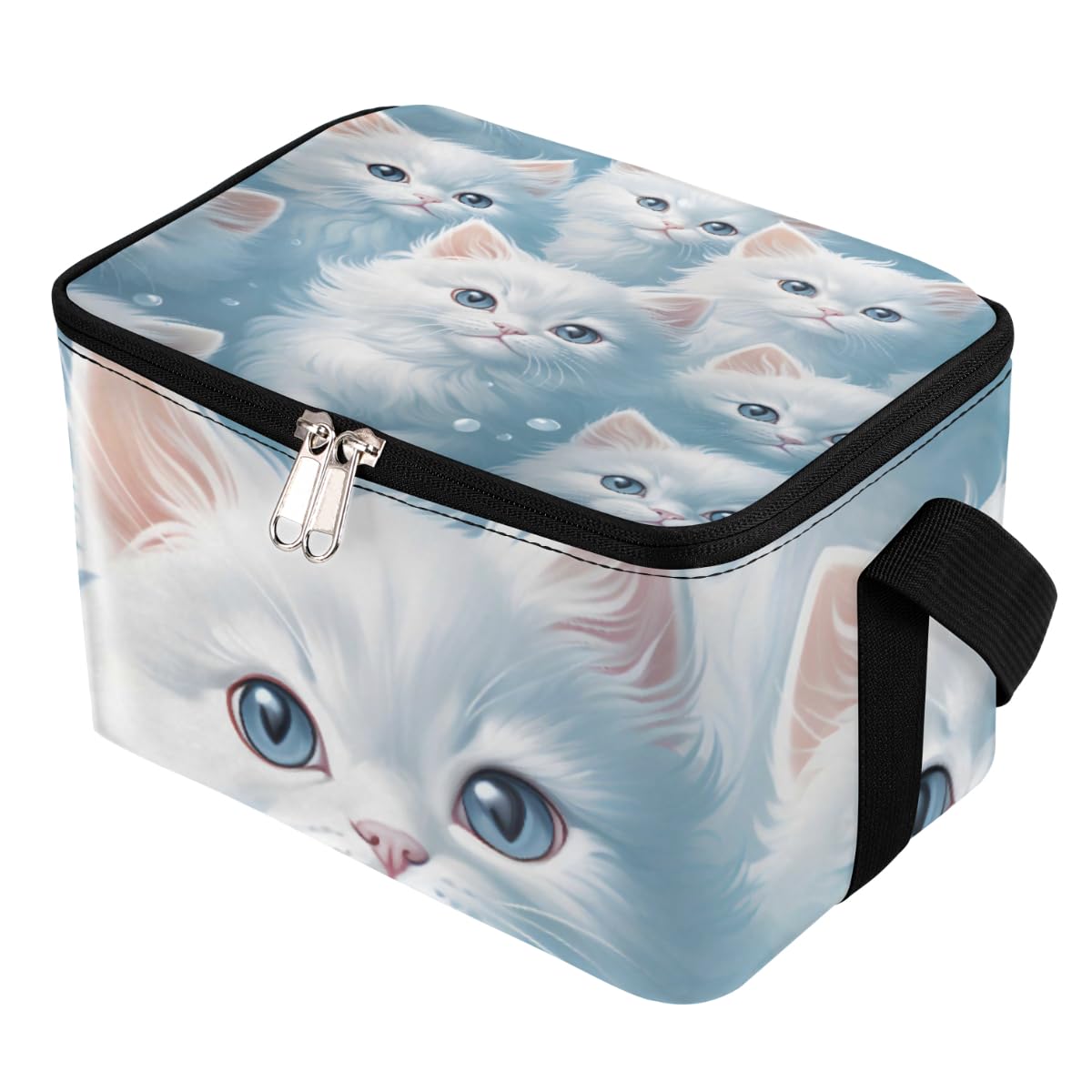 GzLeyigou Lunch Bags for Women Men 9 Cans,Little Kitten Hot & Cold Food Delivery Bag Insulated Grocery Bag Insulated Lunch Box Cat Cooler Bag for Office Work Picnic Beach