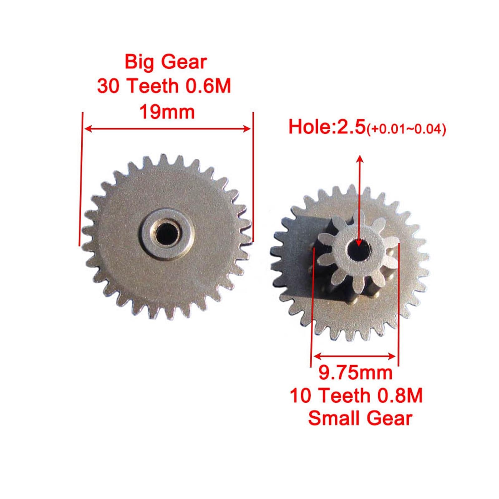 Bevel Gear Pinion Hardware Mechanical 1pcs Mod 0.5 20T Spur Gear Bore 4 5 6 6.35mm Steel Transmission Gears 0.5 Module 20 Tooth Pinion DIY Accessories(6.35mm)