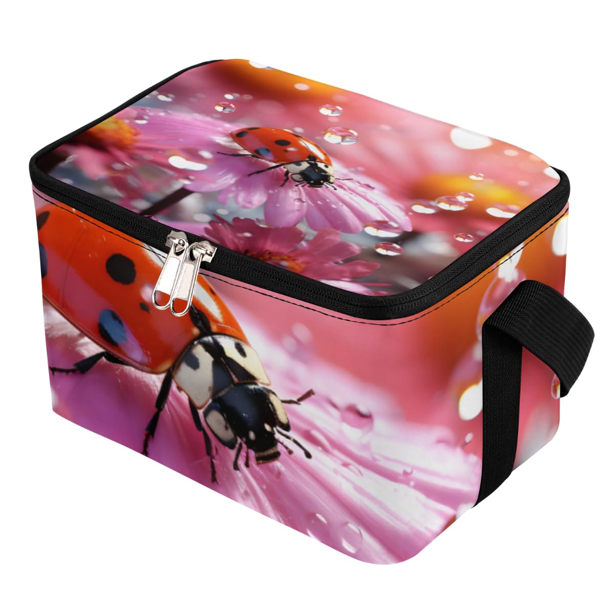 GzLeyigou Lunch Bags for Women Men 9 Cans,Animal Hot & Cold Food Delivery Bag Insulated Grocery Bag Insulated Lunch Box Flower Cooler Bag for Office Work Picnic Beach