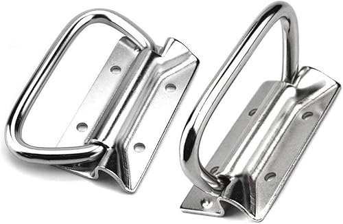 GLE2016 Tiradores de acero inoxidable para caja de herramientas de elevación del pecho de la puerta de 4 pulgadas (paquete de 2, negro)