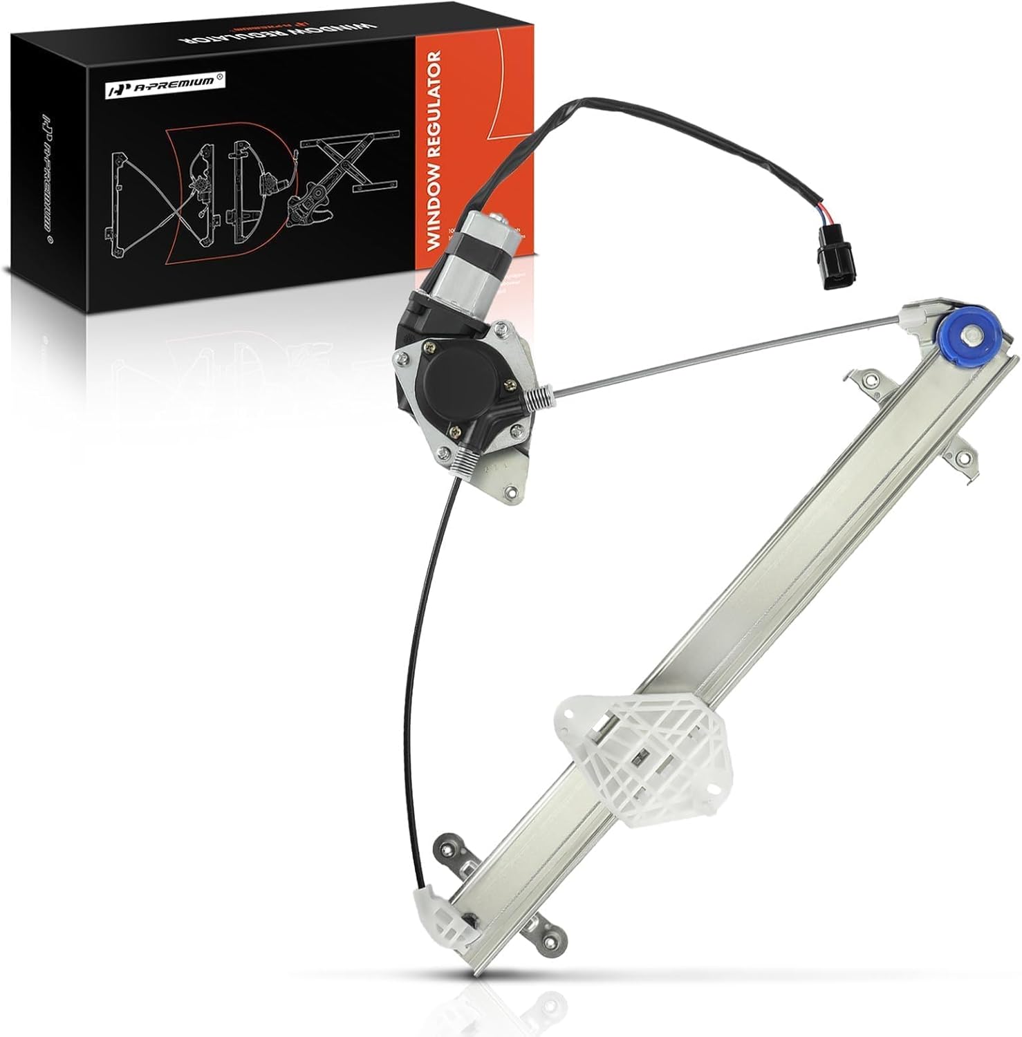 A-Premium Front Left Driver Side Power Window Regulator with 2-Pin Connector Motor Compatible with Subaru Outback/Legacy 2010-2014(Without Anti-Pinch Function)