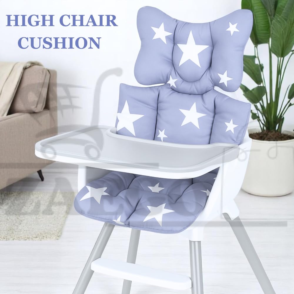 ZAEGO Kids Stroller Seat Cushion Pushchair Seat Liner 3D Air Mesh Pram Soft Baby Strolle Cushion All Seasons Stroller Mat for Pram Stroller Car Style Breathable Baby Accessories Seat Liners.{ Star Print Grey } 3