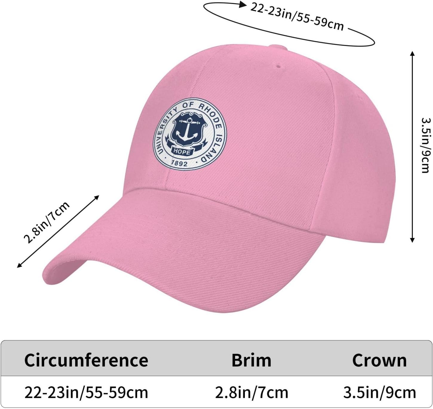 University of Rhode Island Baseball Cap Headgear for Men Women