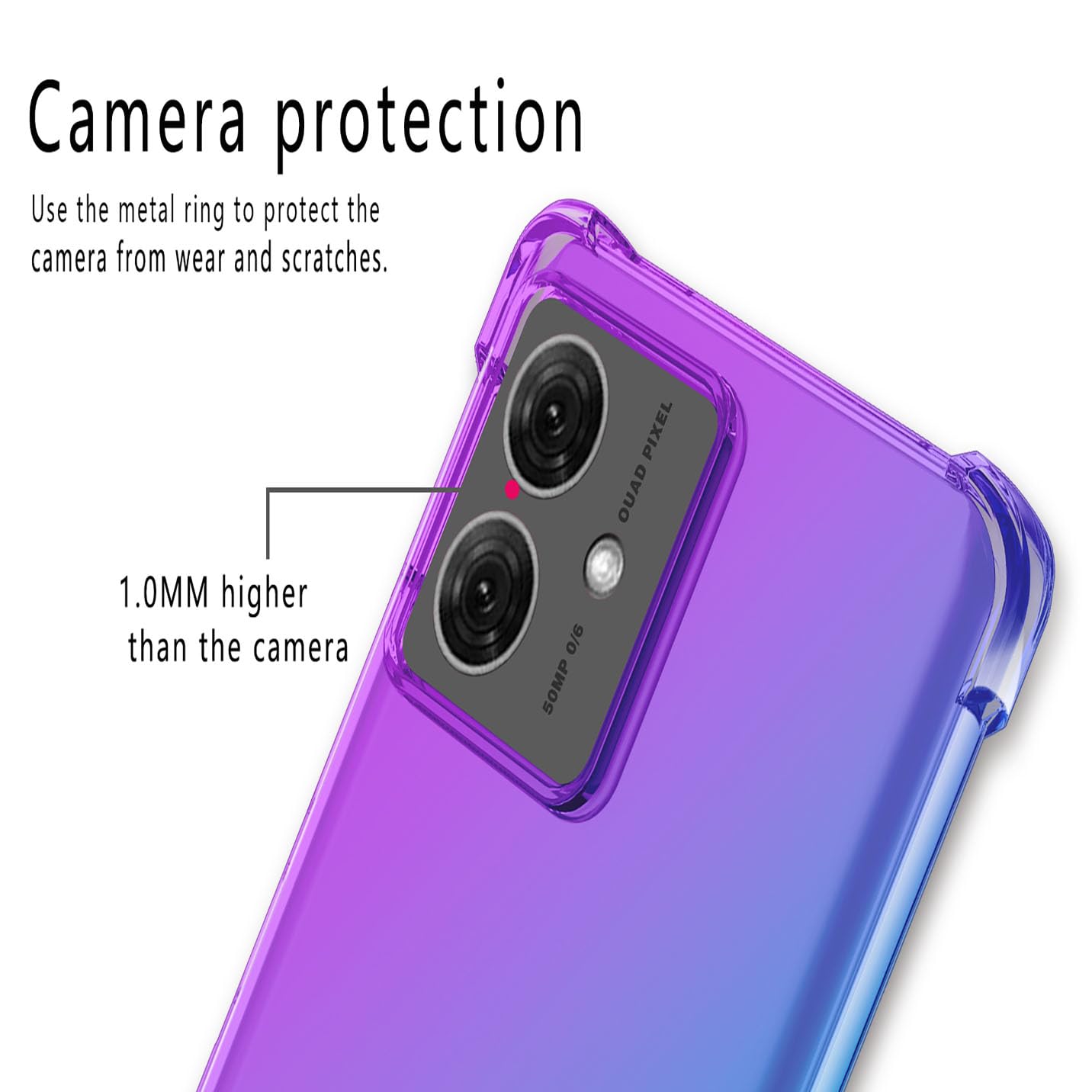 Moto G84 BORYA Funda Para Motorola Moto G34 5G, Antigolpes Premium Suave Silicona TPU Bumper Carcasa, Anticaída Diseño De Bolsas Aire Estuche, Delgada