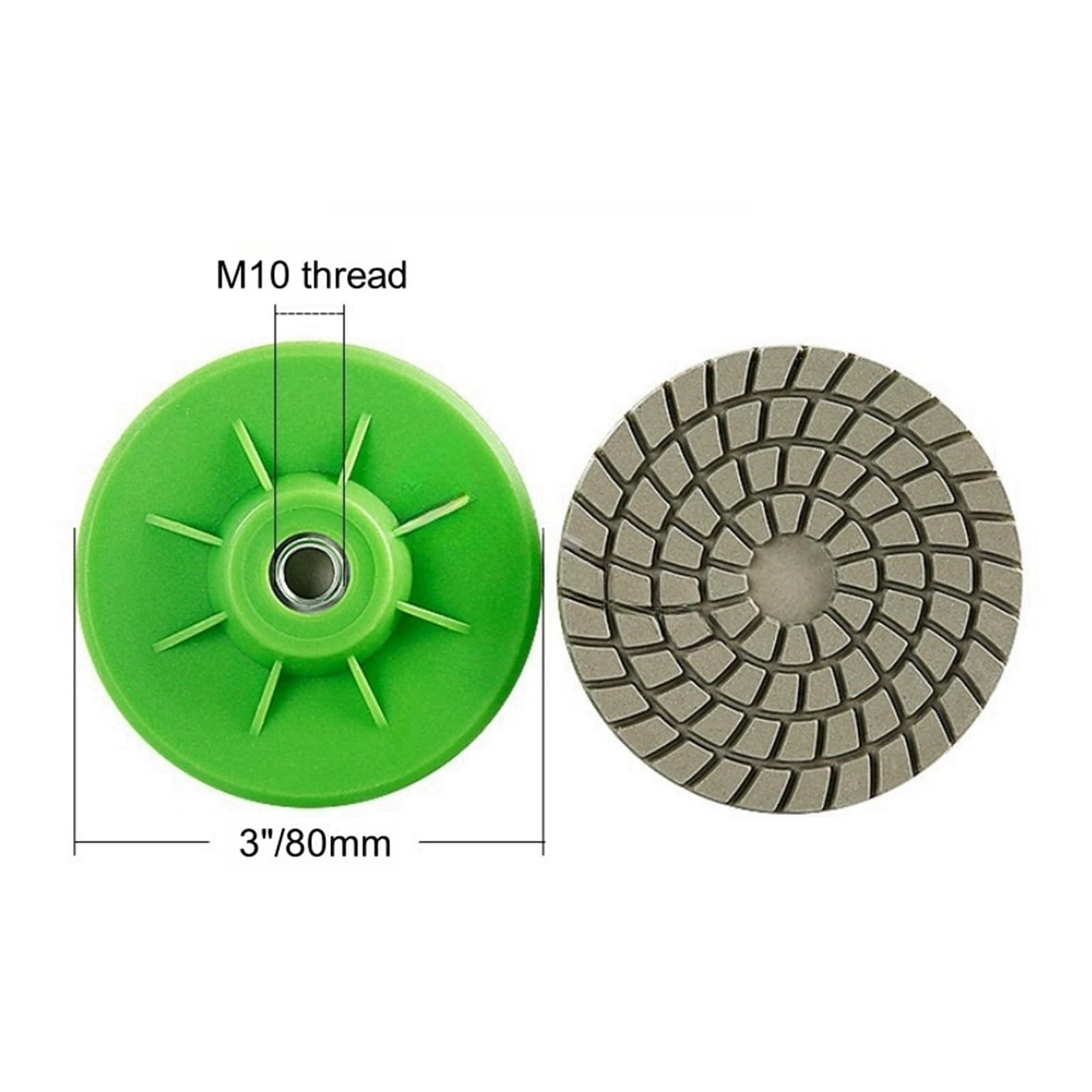 Polerująca tarcza szlifierki stołowej, 3" 80mm Tarcza polerska na mokro i sucho Ścierniwo do szlifowania marmuru, granitu, betonu, blatów, kamienia, polerowania krawędzi(10 Pcs)