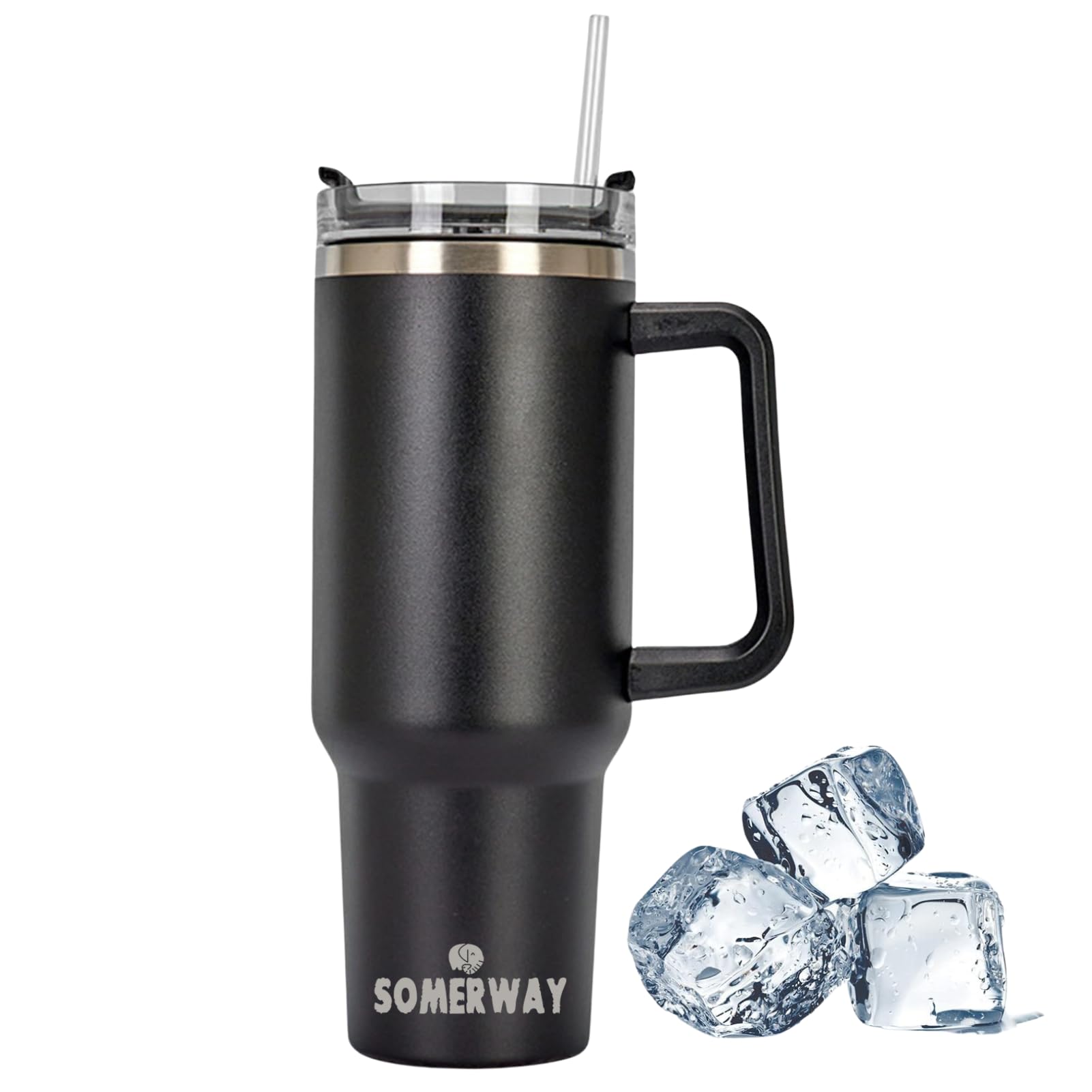 Somerway 1182ml Tazza da caffè da viaggio a doppia parete in acciaio inox sottovuoto con manico - Tazza termica portatile per bevande calde e fredde Somerway 1182ml Tazza da caffè da viaggio a doppia parete in acciaio inox sottovuoto con manico - Tazza termica portatile per bevande calde e fredde