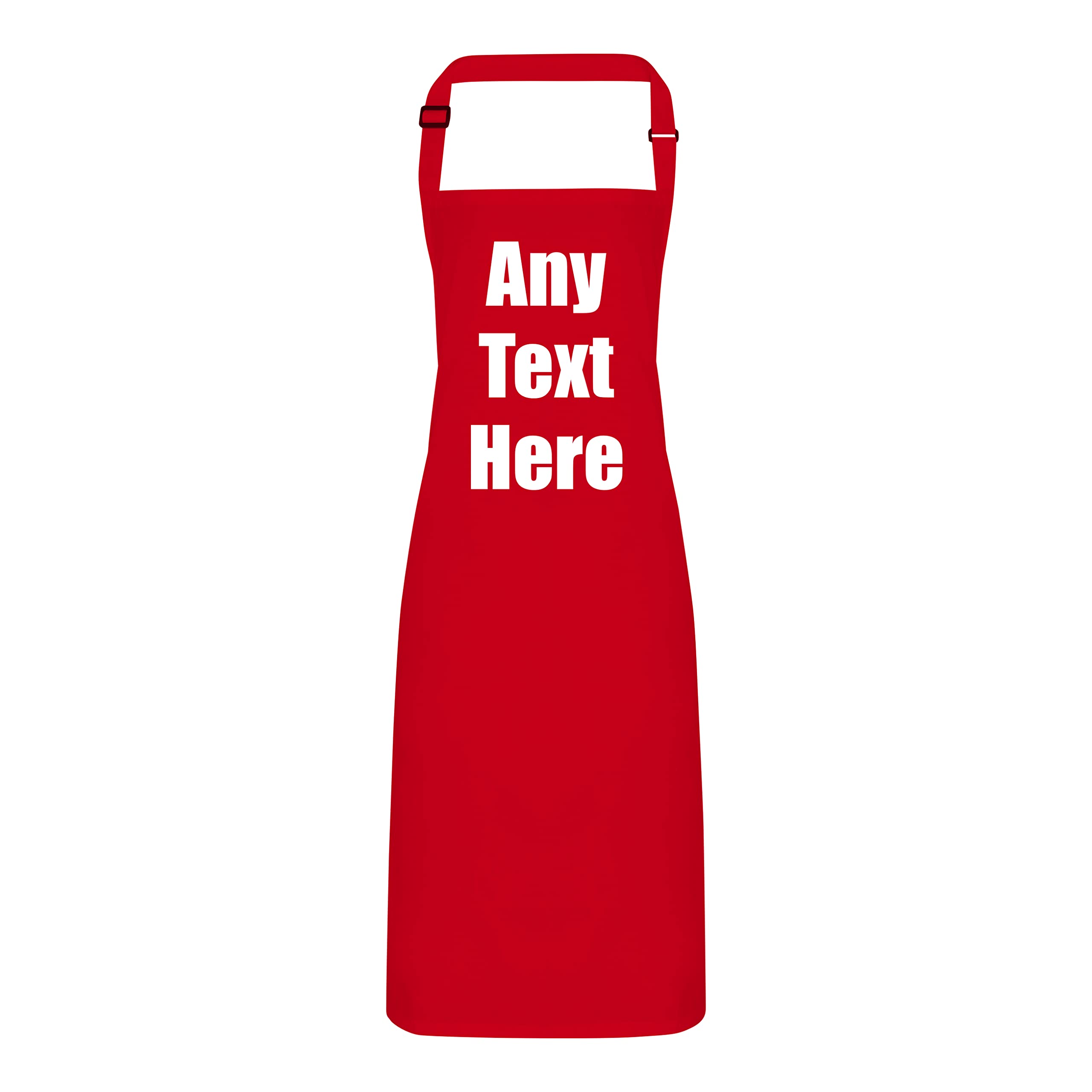 PIXPRINT Personalised Any Text Apron. Any Colour. Head Chef Cook Bake BBQ Custom Print. Choose Font (Red)