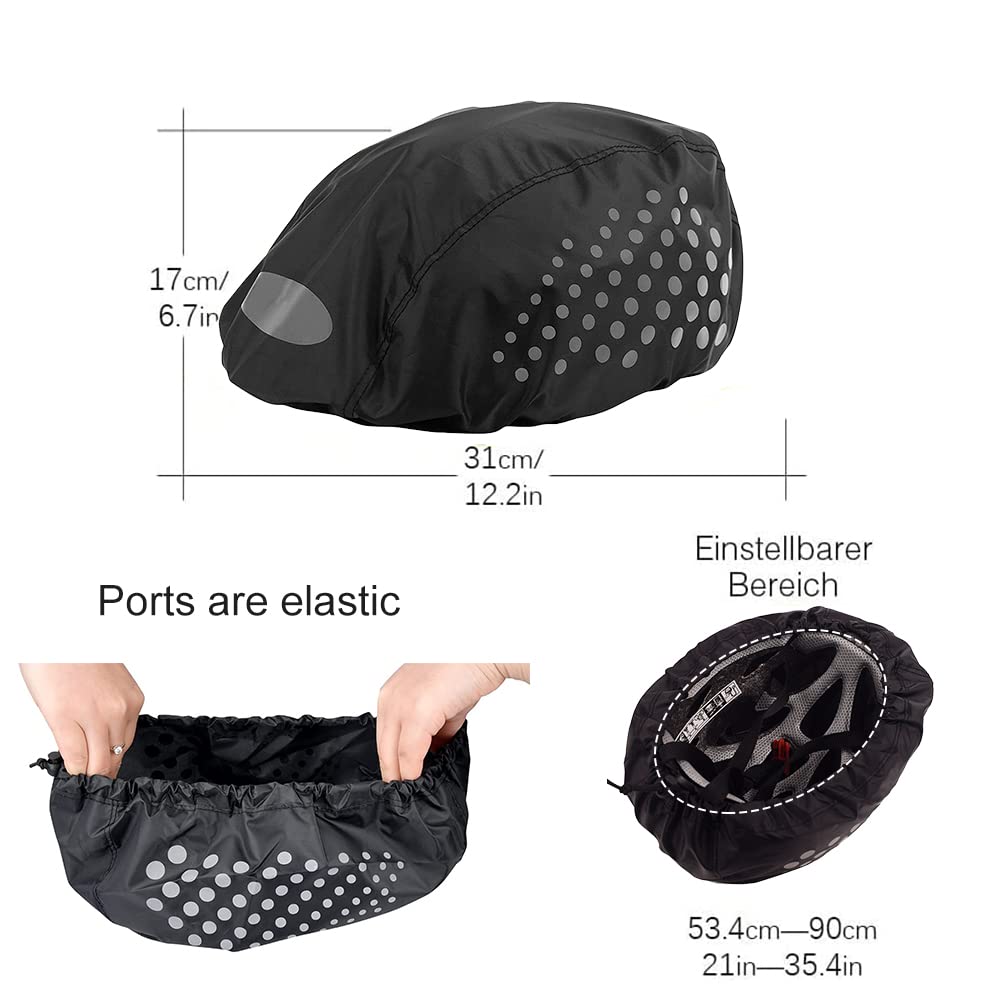 Lot de 2 housses de casque de vélo imperméables, réfléchissantes,avec Lot de 2 housses de casque de vélo imperméables, réfléchissantes,avec