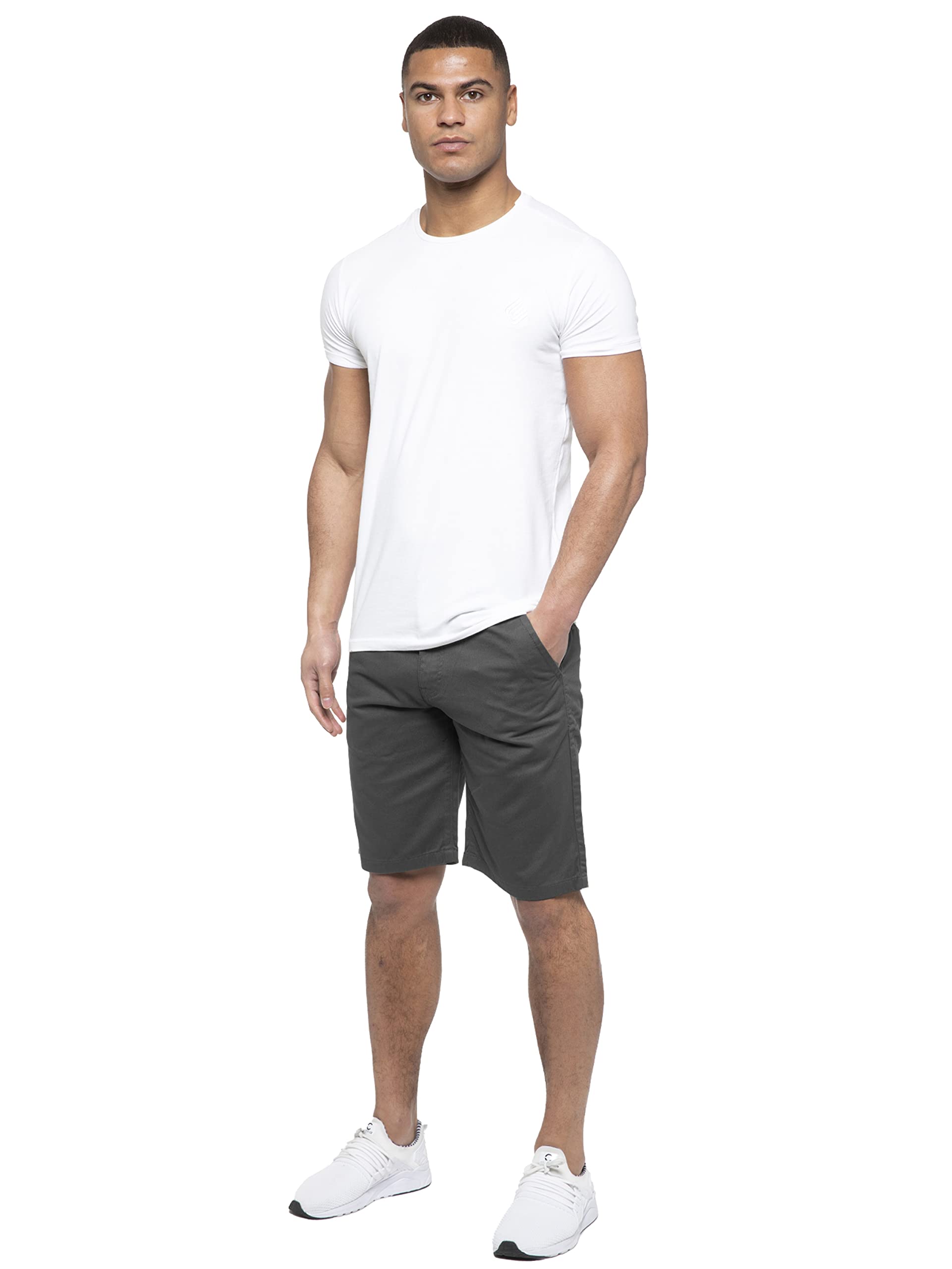 989Zé Enzo Men's Grey Shorts Cotton Chino Pants Summer Casual Smart Ezs429 38