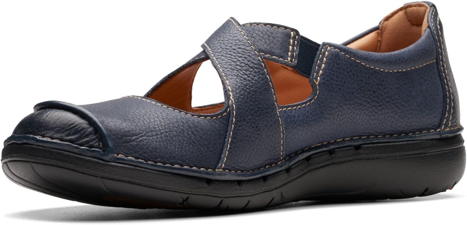 Clarks Unisex Un Loop Strap Sneaker, Navy Leath, 0 US Women