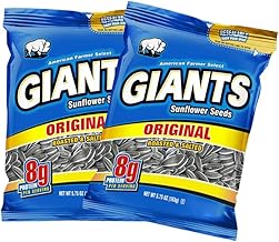 Giants Sunflower Seeds Original (Salty) 5.8 oz (163 g) x 2, Large Volume, High Protein, Note Transfer