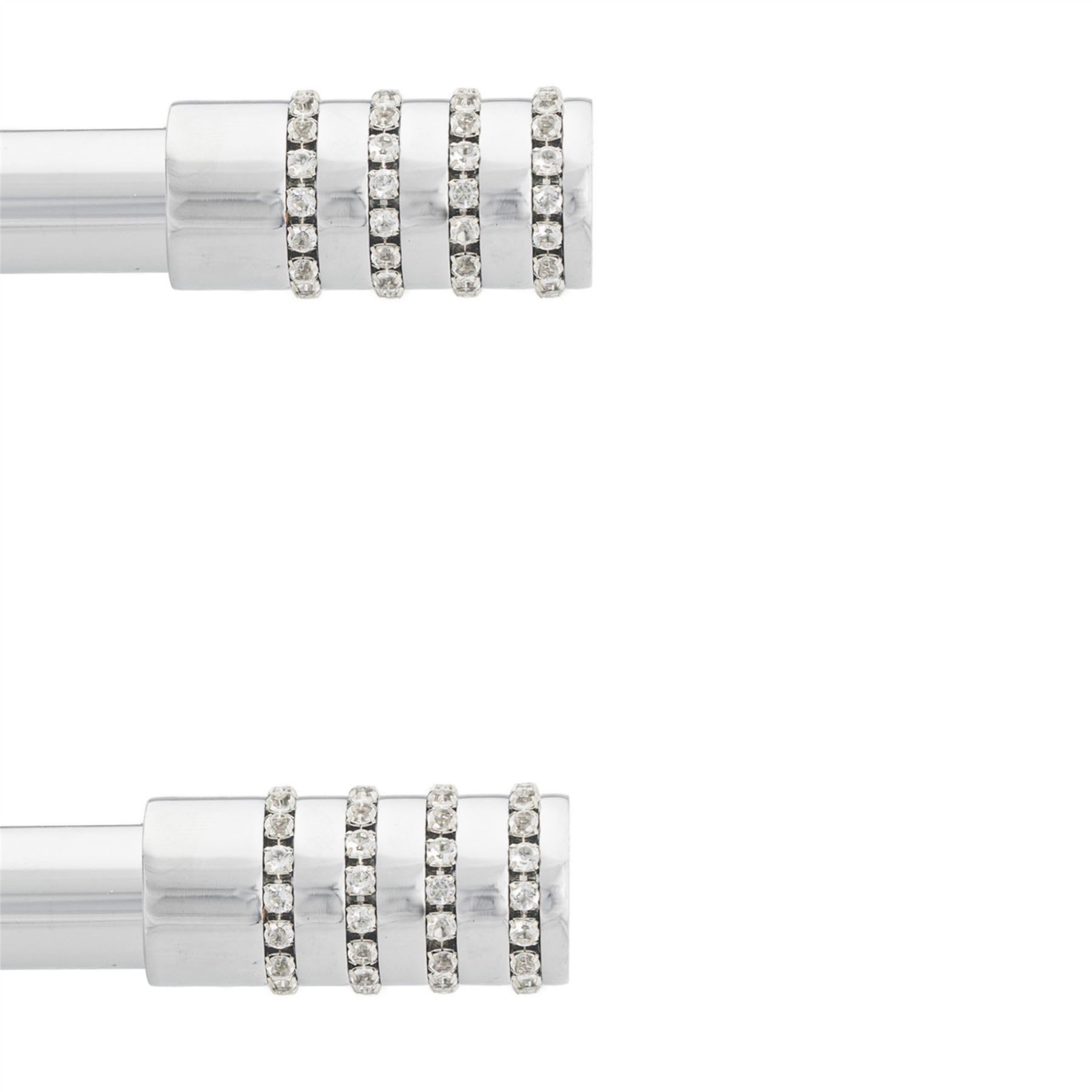 IANPAV Curtain Rod Pole Finials Roseti Crystal - 19 mm Chrome - Durable Metal Construction - Pair