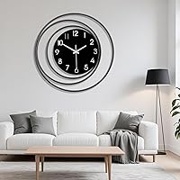 Vista 1 de 16inch Decorative Wall Clock, Silent Non-Ticking Quality Quartz Battery Operated, Large Wall Clock for Living Room Kitchen Home Bathroom Bedroom