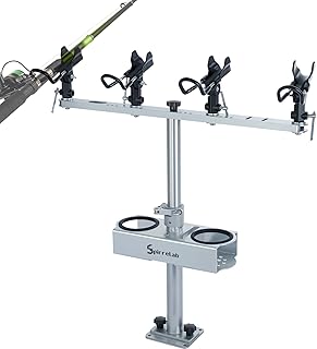 Spider Fishing Rod Holders for Boat, Aluminum Crappie Fishing Pole Mount, Adjustable Height & Angle, Boat Rod Rack for Spider Rigging
