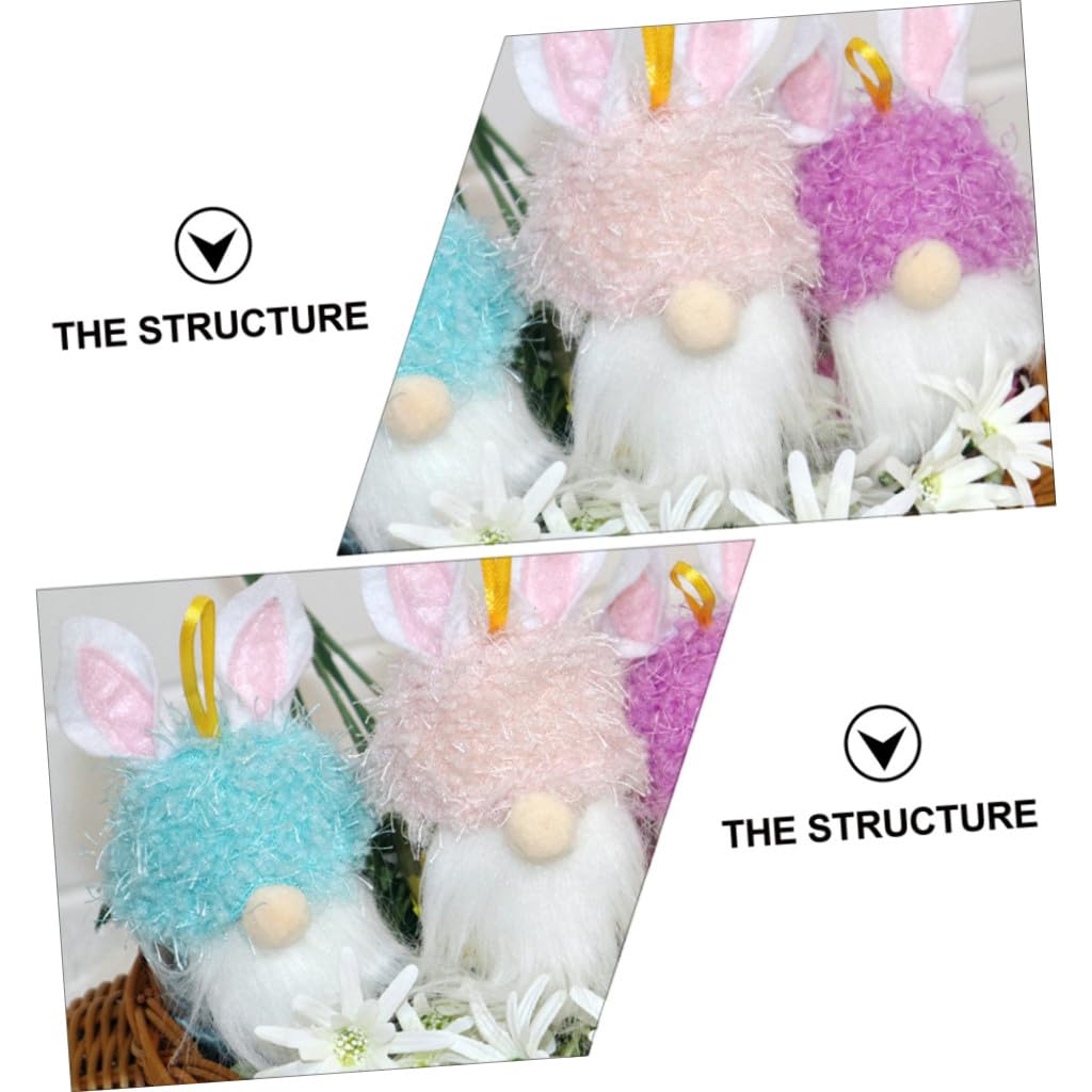 PRETYZOOM 3ensembles Set De Pots à Forme De GNOME avec Oreilles De Lapin pour Décorations De Pâques Accessoires pour Et