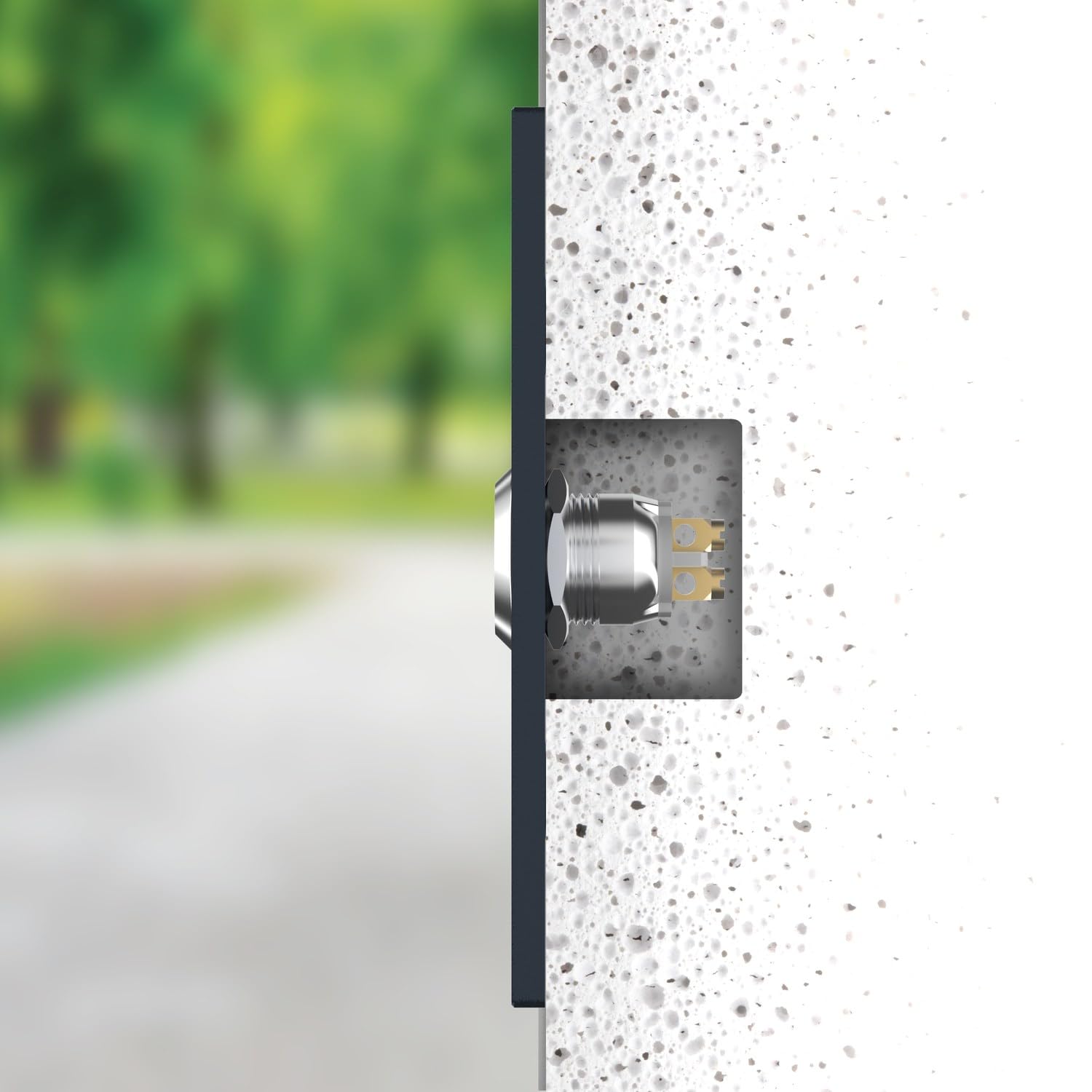 Einfamilien Türklingel mit LED Klingeltaster 1 Name Gravur - V2A Edelstahl Klingel 140x80 mm Pulverbeschichtet RAL 7016 - Unterputz wählbar Aufputz für Haustür Einfamilienhaus