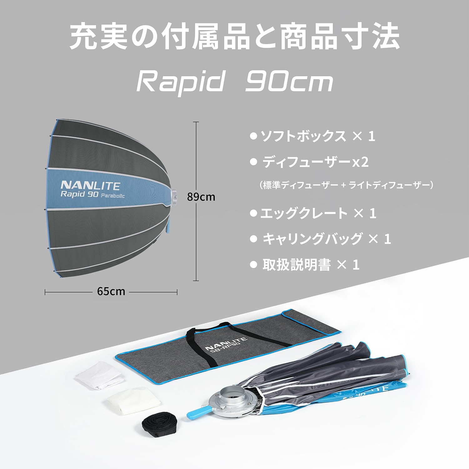 Amazon | NANLITE Rapid 90 SB-RP90 パラボリックソフトボックス