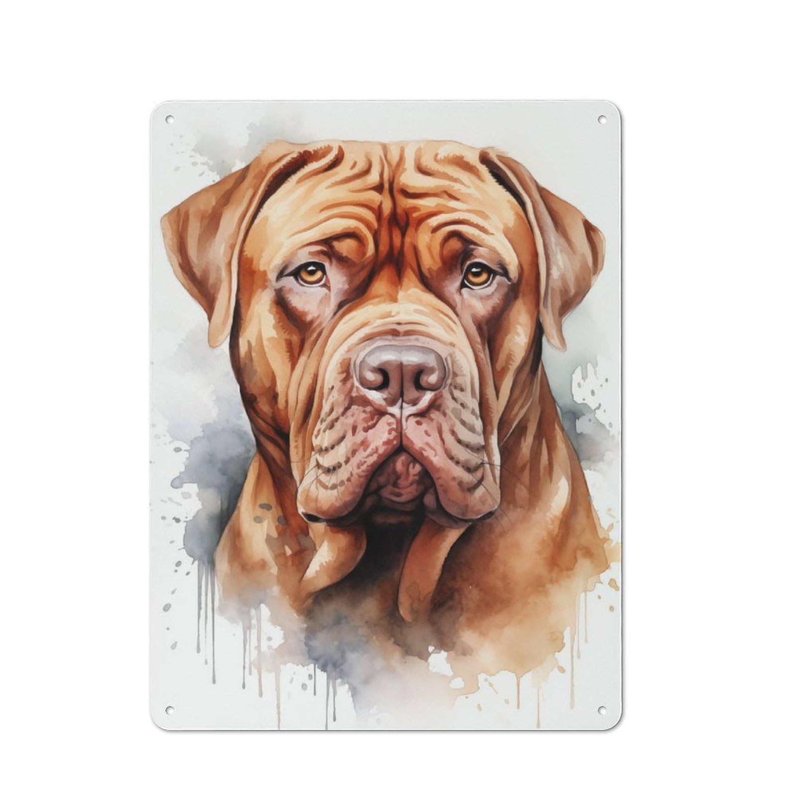 Junmoney Dogue De Bordeaux Printed Metal Sign 40X30cm For Bar Or Restaurant, For Kitchen, Dining Room And Home Bar Wall Decor