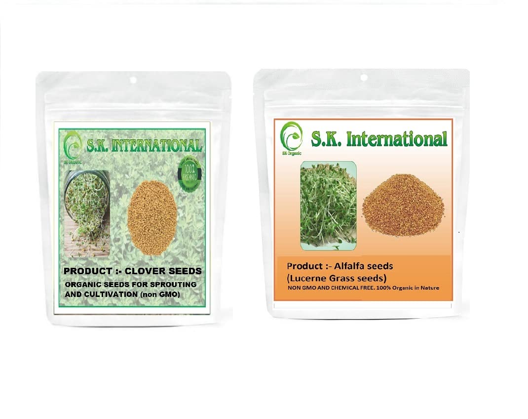 SK ORGANIC Combo Of Clover and Alfalfa seeds 250 gms each For Sprouting and Cultivation Microgreens (B09P8M7KC4) Amazon Price History, Amazon Price Tracker
