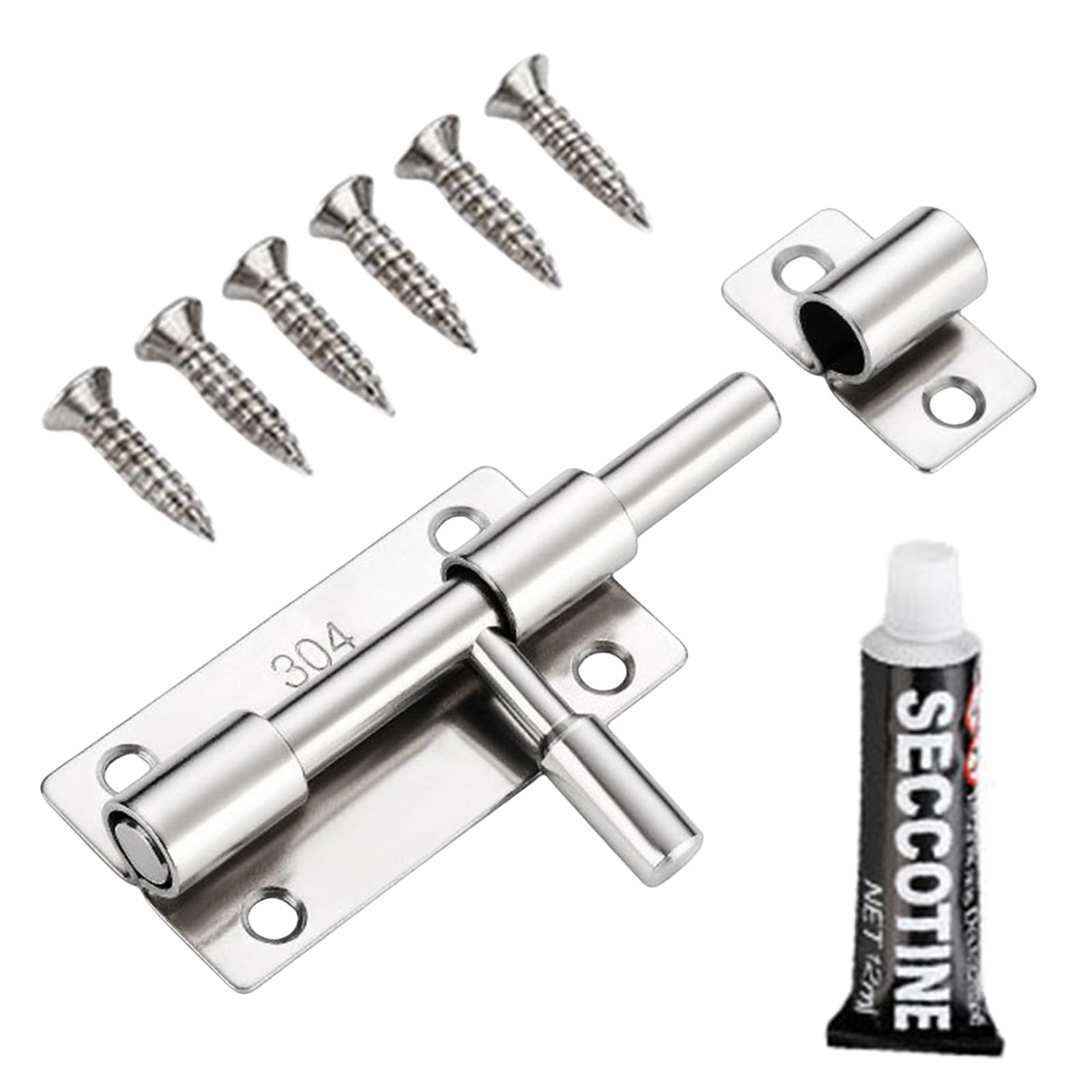 Hzbb C Stainless Steel Door Sliding Bolts Latches Hasp Heavy Duty Garden Shed Sliding For Fence/Wood/Barn Door Gate Toilet