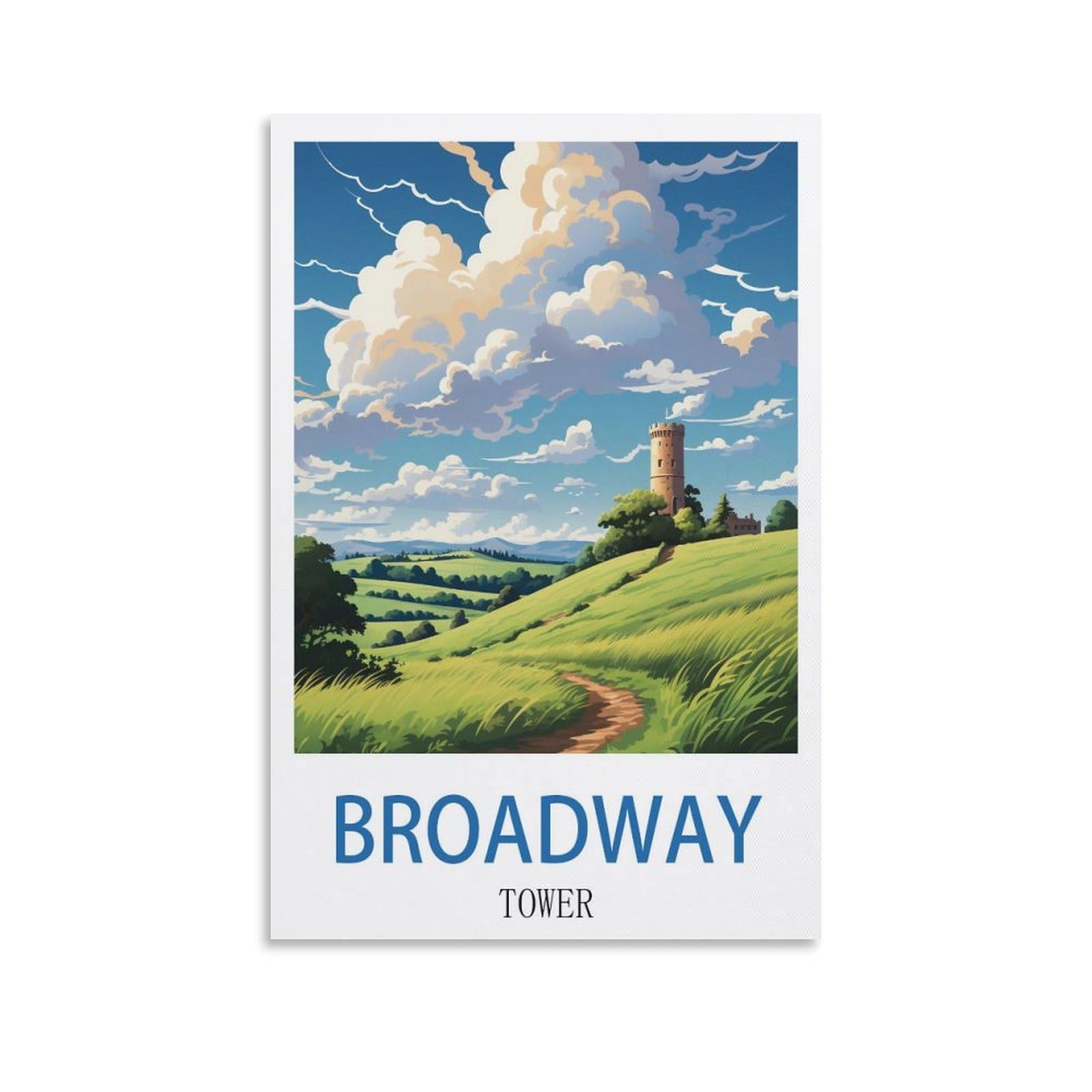 EZMLFA 5D Diamond Art Kits for Beginner,Broadway Tower England,Beginners,DIY Full Round Drill Diamond Dot Gem Art Kits for Adults,Crafts for Decor 30x40cm