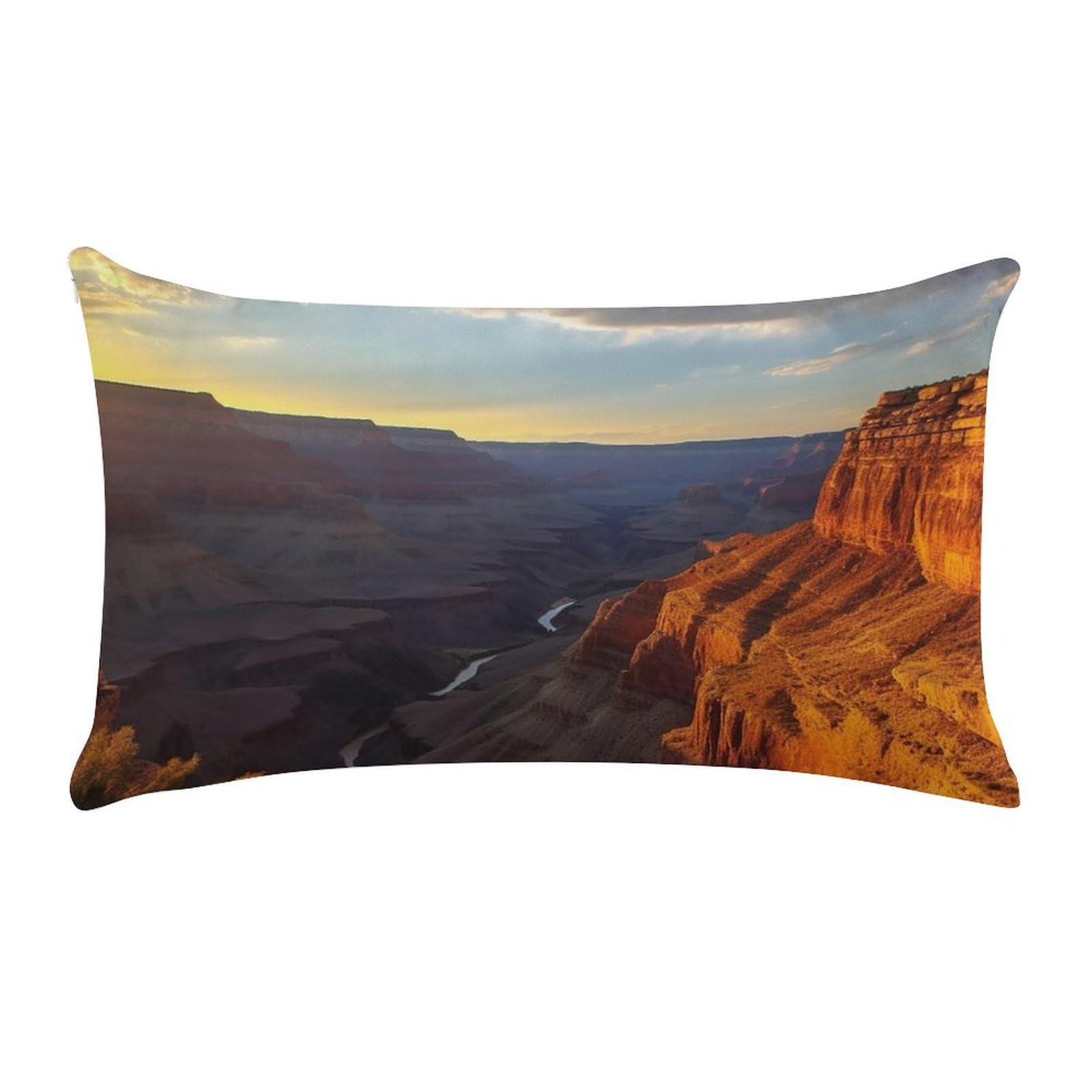 Canyon at Sunset Pillow Cases for Sofa, Super Soft Plush Pillow Cover with Zipper, Luxury Cozy Pillow Shams for All Seasons, Lightweight Pillowcases for Bedroom, 12" X 20"