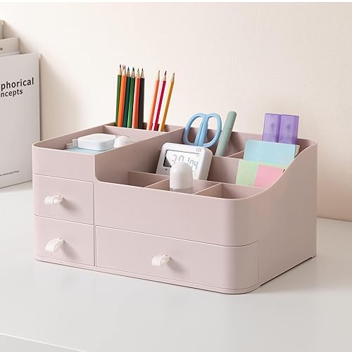Miniatura 6 de HBlife Organizador de maquillaje de plástico para tocador, organizador grande para el cuidado de la piel, 8 compartimentos, organizador de baño,