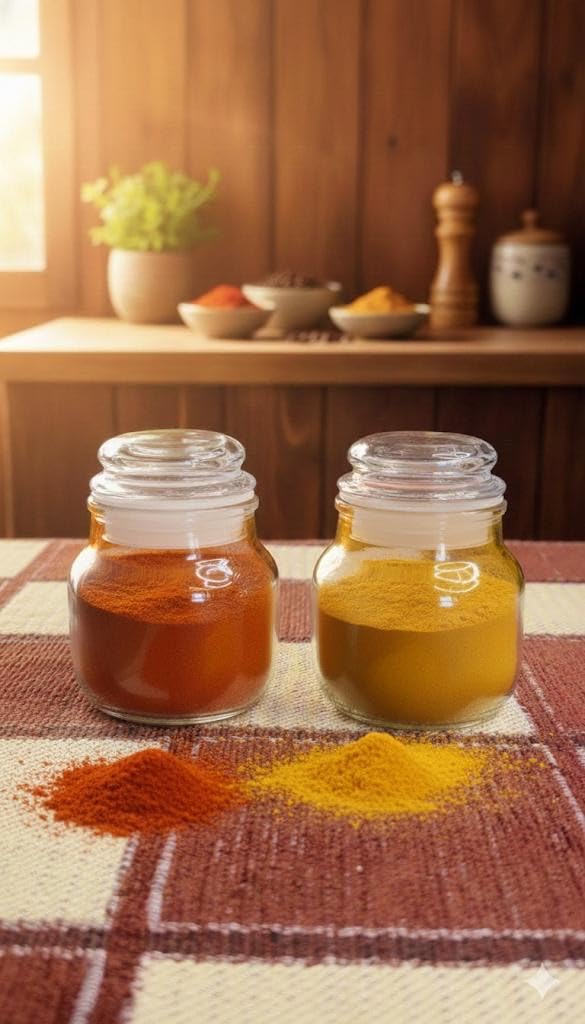 Glass Spice Jars with Lids, Clear Storage Containers for Kitchen, Set of 6