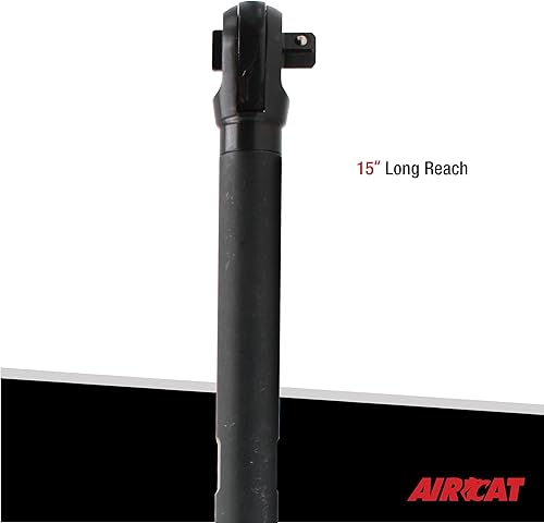 Miniatura 3 de AIRCAT Herramientas neumáticas 808-15-A Trinquete de largo alcance de 15.3 pulgadas, 200 RPM, 35 ft-lbs Par máximo - 38 pulgadas